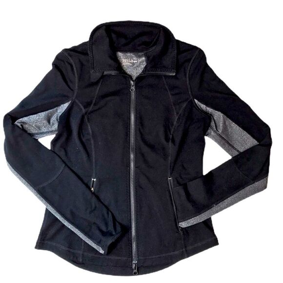 Zella Black and Silver Zip Up Jacket XS - Picture 1 of 4